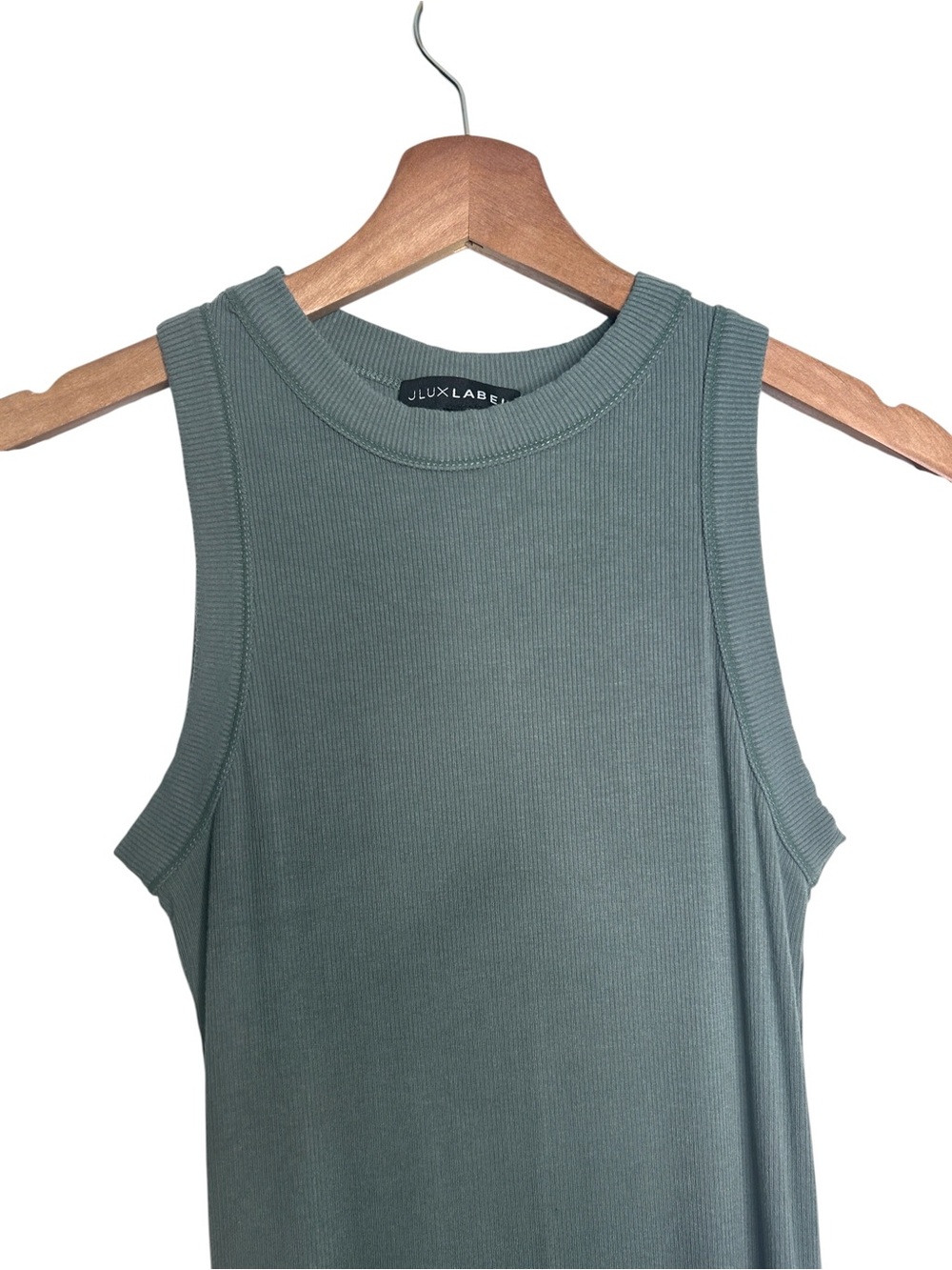 JLUXLabel Sleeveless Ribbed Bodycon High Neck MIDI Dress Size Medium - Picture 3 of 7